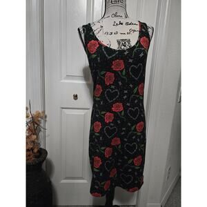 Sourpuss Rose and Barbed Wire Bodycon Dress Size XL NWOT
